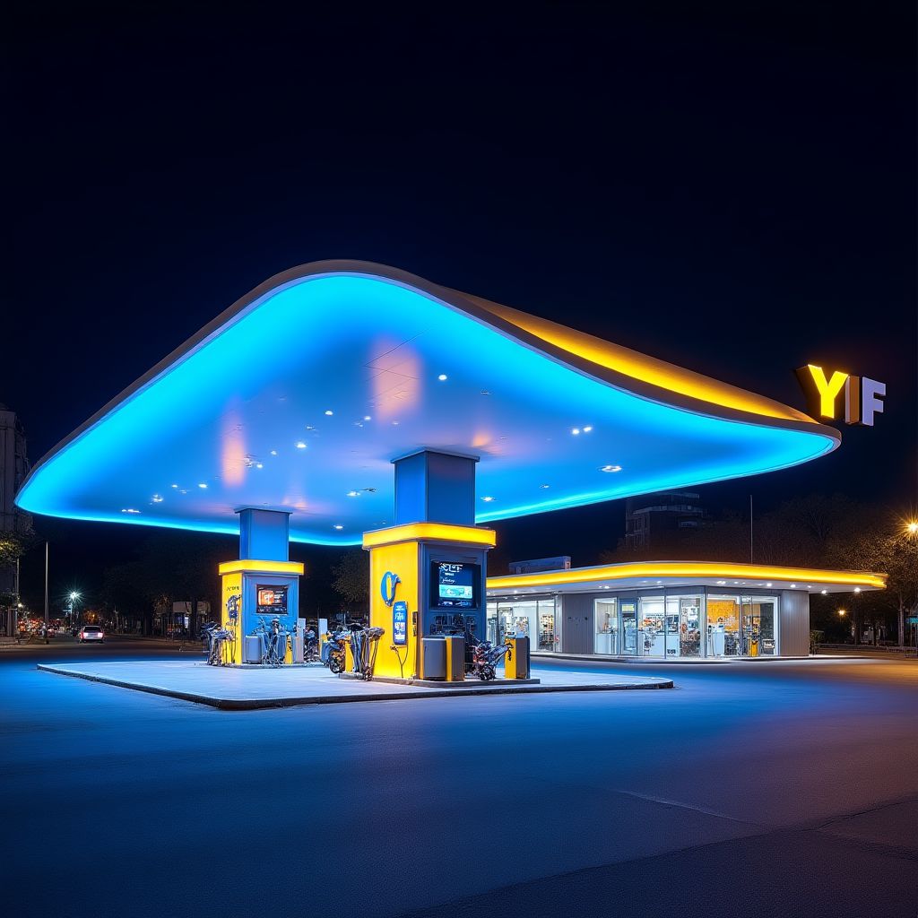 Estación YPF moderna en Buenos Aires