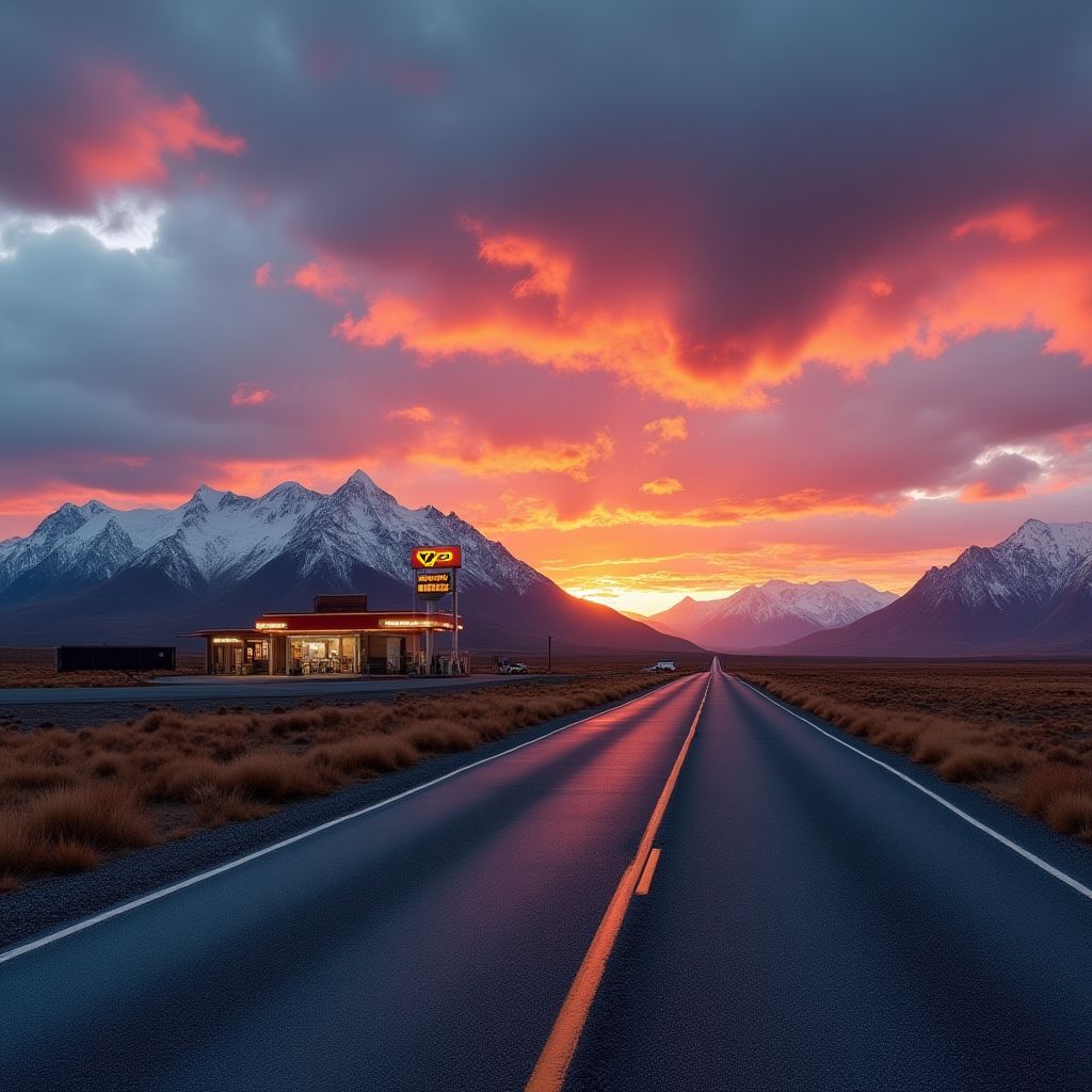 Estación YPF en la Patagonia